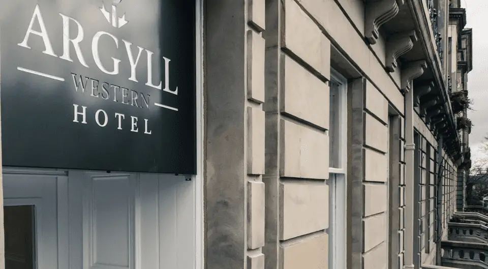 Argyll Western hotel -  ashlar front and sign