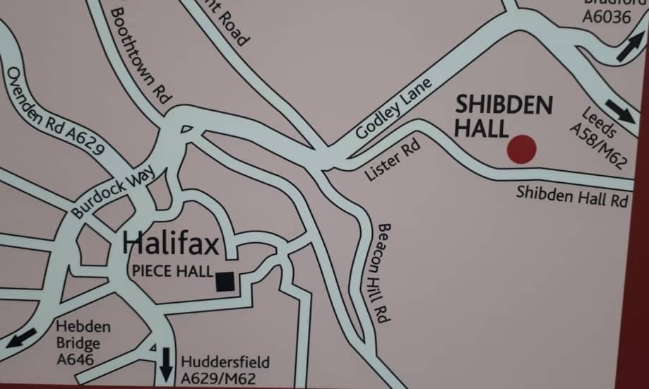 Shibden Hall location map Halifax, England