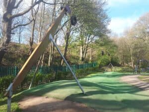 Zip Wire at Shibden Park's adventure playground in Halifax