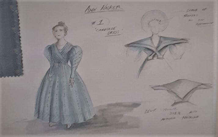 Ann Walker Carriage Dress Sketch by Tom Pye