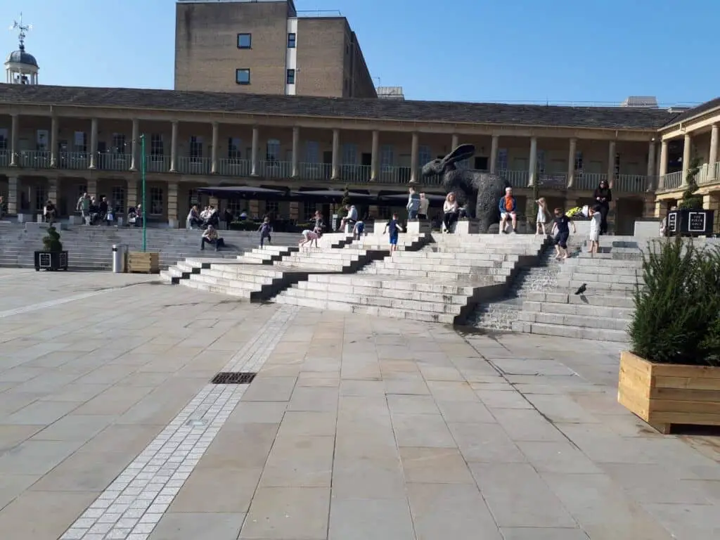 Piece Hall is Good for Kids to Play in the Waterfalls