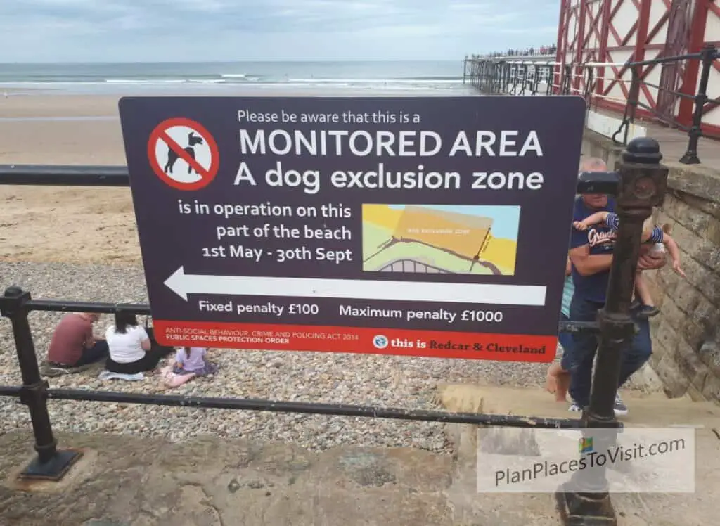 Saltburn beach dog exclusion zone