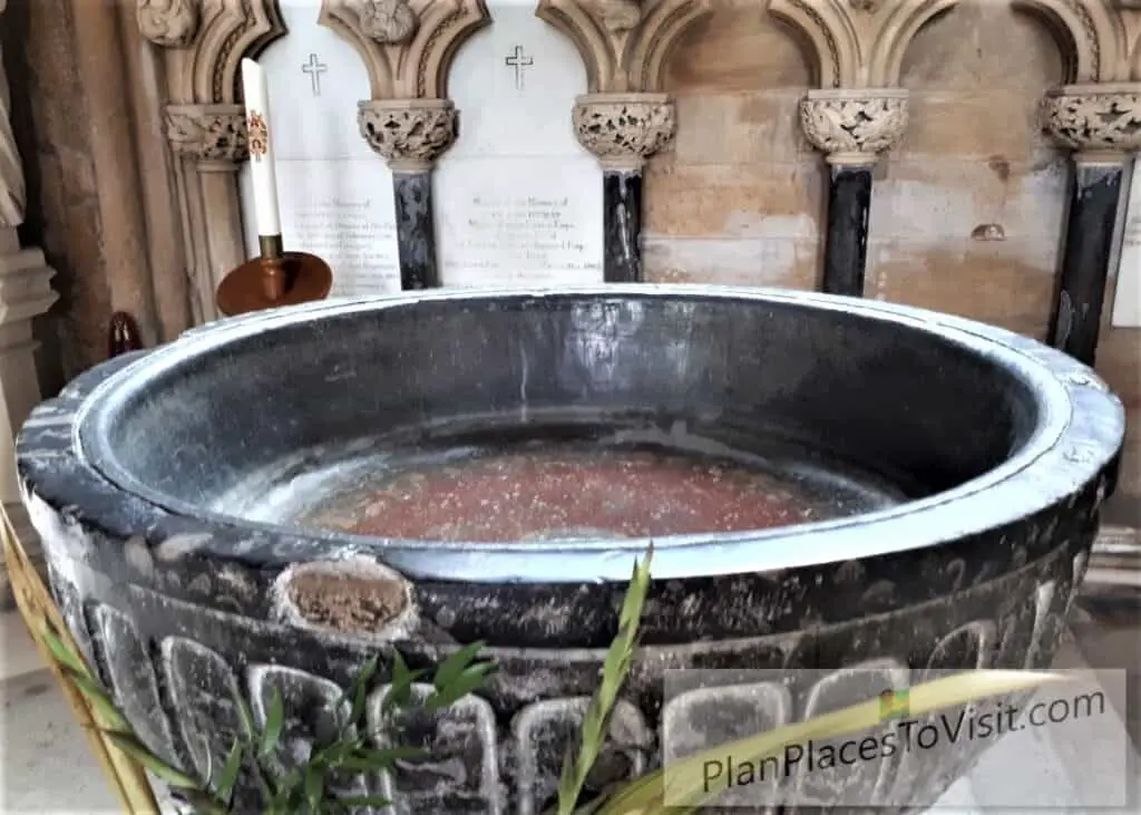 Beverley Minster's font made from polished limestone