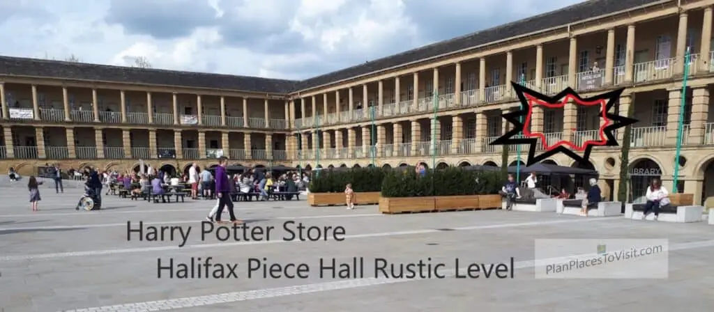 The Harry Potter Halifax Shop's location in the Halifax Piece Hall is marked on this photo