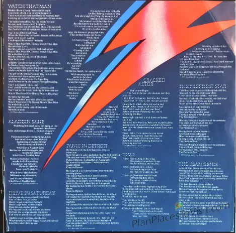 Original 1973 David Bowie Aladdin Sane LP Lyric Insert PlanPlacesToVisit.com Bowie Museum London article 