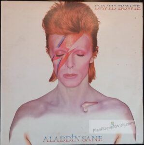 Original David Bowie Aladdin Sane album Cover 1973. PlanPlacesToVisit.com Bowie Museum London article 