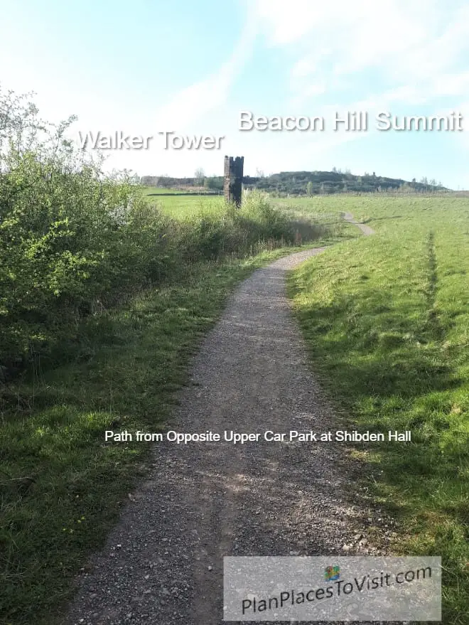 Footpath from the Upper Car Park at Shibden Hall to Beacon Hill via Walker Tower built by Anne Lister