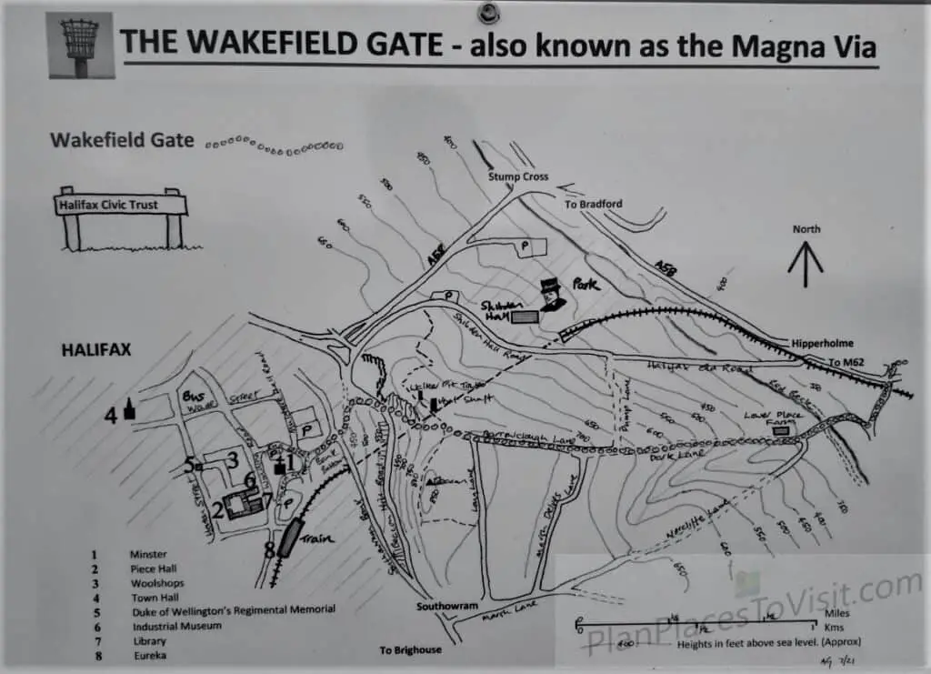 Halifax Trust's Wakefield Gate Information Sign at Bank Bottom Located at the Bottom of Southowram Bank