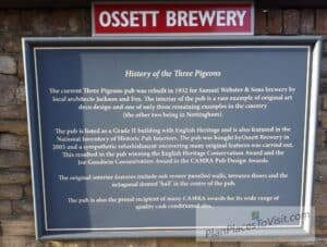 Three Pigeons Halifax - Historic Pub Interior Sign - Ossett Brewery Pub Halifax