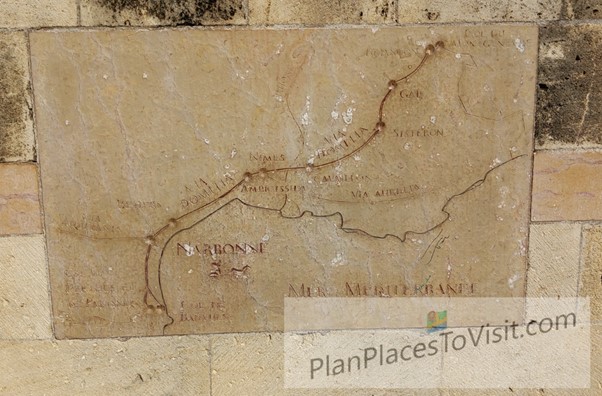 Via Domitia, Place de l'Hôtel-de-Ville Nabonne Route Map Carving