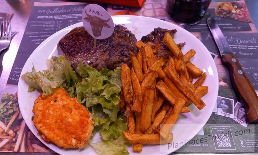 Chez Bebelle Narbonne Beef Steak Cooked A Point (Medium Rare)
