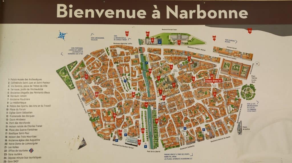 Narbonne City map Photograph taken Place du Forum